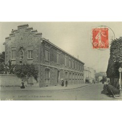 2 cpa 77 LAGNY. Ecole Sainte-Marie 1911 et Deux Ponts 1914