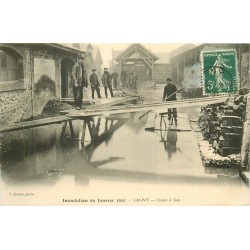 77 LAGNY SUR MARNE. Usine à Gaz inondations 1910
