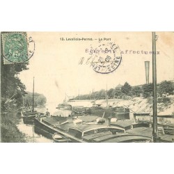 92 LEVALLOIS-PERRET. Péniches sur le Port 1906