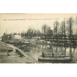 92 LEVALLOIS-PERRET. Île de la Jatte le Passeur au Cable 1919