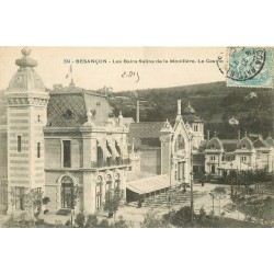2 cpa 25 BESANCON. Bains Salins Mouillère, Casino et Casernes Bregille Beauregard 1905