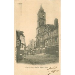 2 cpa 56 VANNES. Eglise Saint-Patern et Préfecture 1902