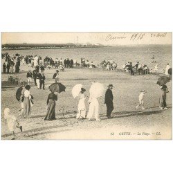 carte postale ancienne 34 SETE CETTE. Plage 1915