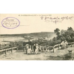 2 cpa 78 SAINT-GERMAIN-EN-LAYE. Terrasse en 1830 et les Allées 1918