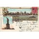 3 cpa NEW YORK CITY. Statue of Liberty, Metropolitain Museum et Towers of Rockfeller Center