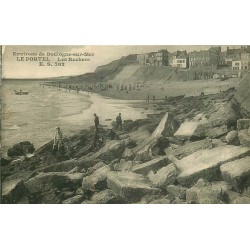 62 LE PORTEL. Les Rochers belle animation et timbres taxe 1924