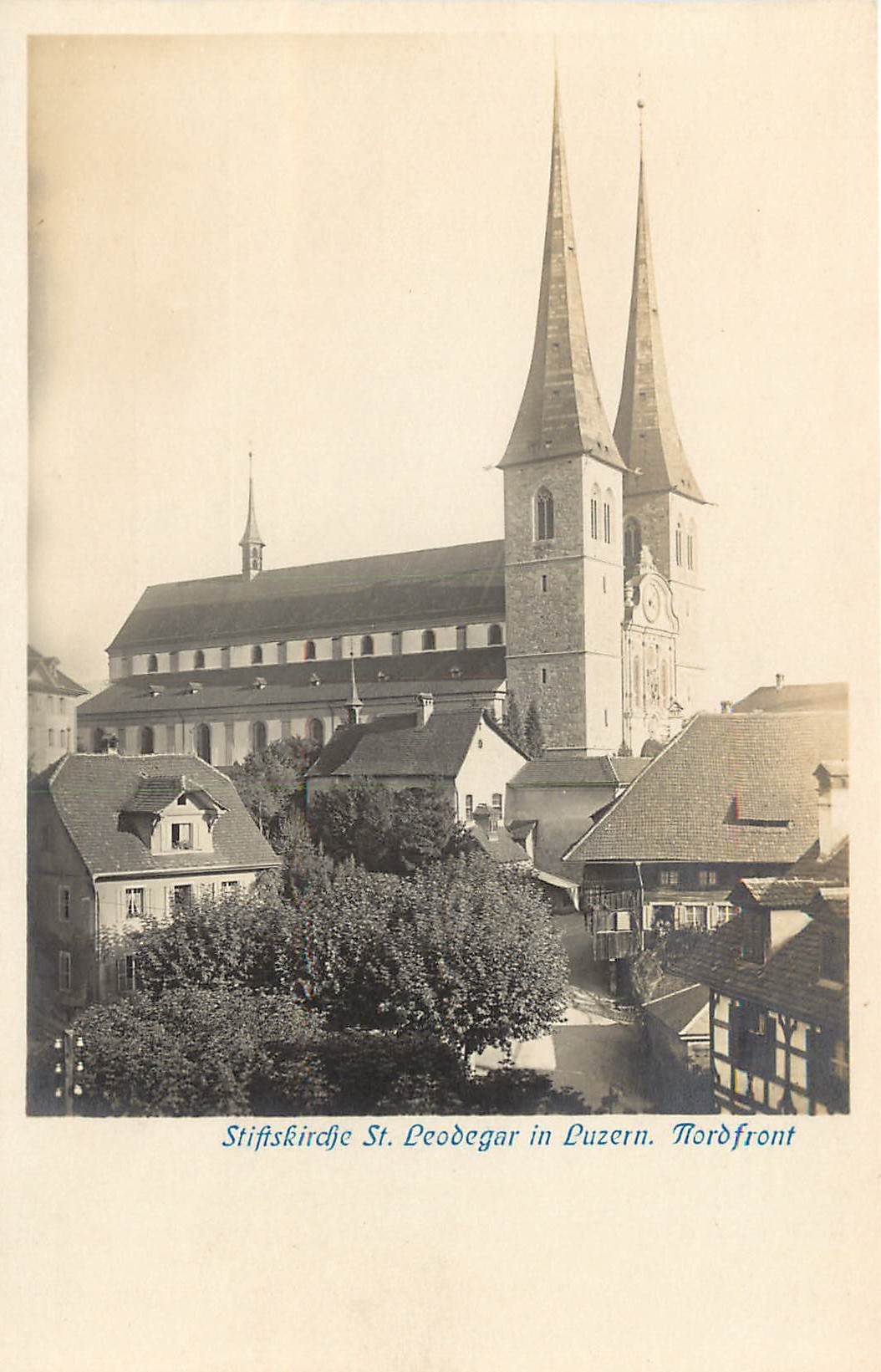 NORDFRONT. Stiftskirdje St. Leodegar in Luzern cpa photo 1923