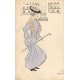 Illustrateur à identifier peut-être Sager Xavier . Elégante Place Vendôme style art nouveau