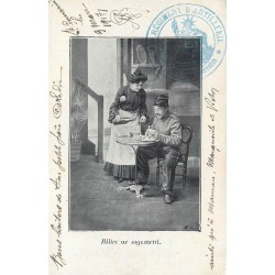 Publicité 100 000 Corsets à VErsailles BILLET DE LOGEMENT Tampon militaire 1917
