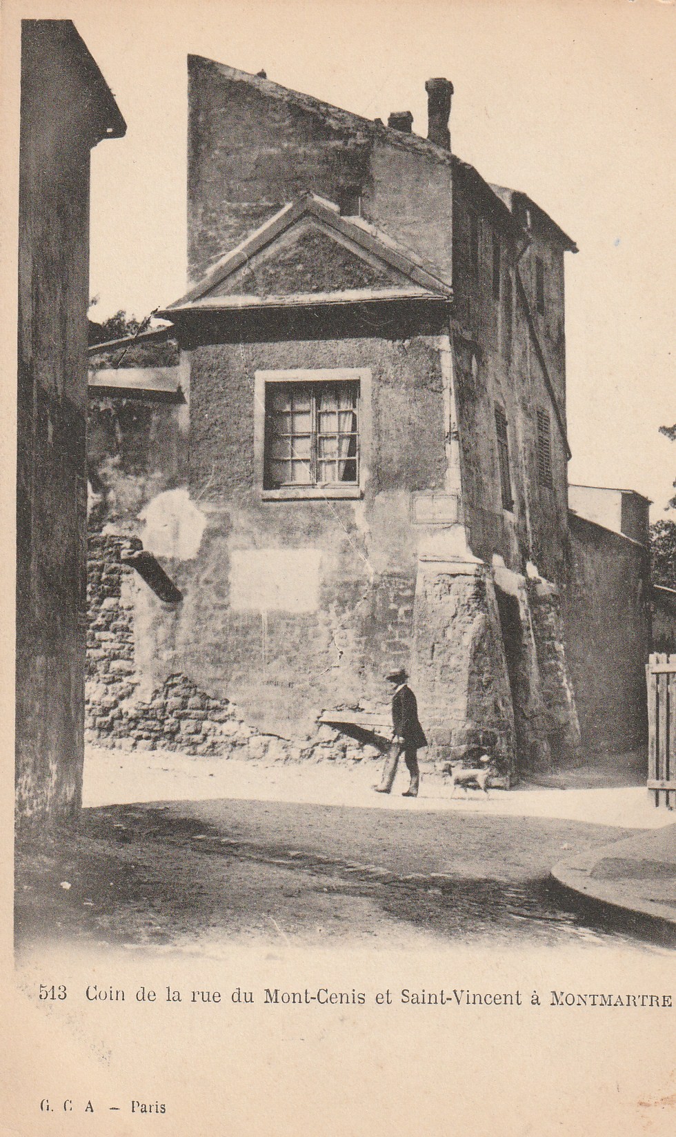 PARIS 18 Montmartre vers 1900. Coin rue du Mont-Cenis et Saint-Vincent
