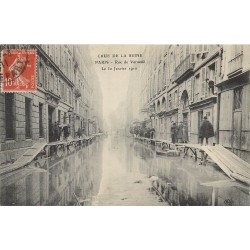 PARIS 07 crue de la Seine. Passerelles rue de Verneuil 1911