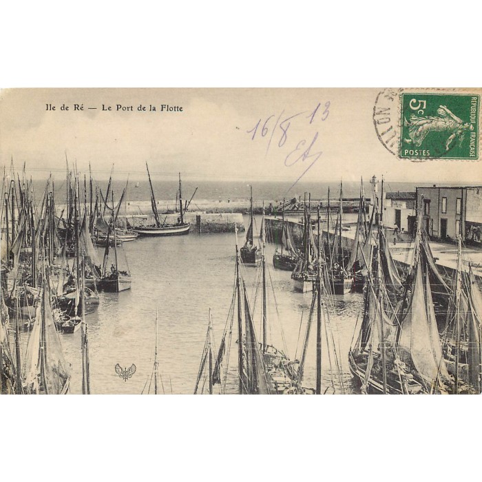17 ILE DE RE. Le Port de la Flotte bateaux de Pêche 1913