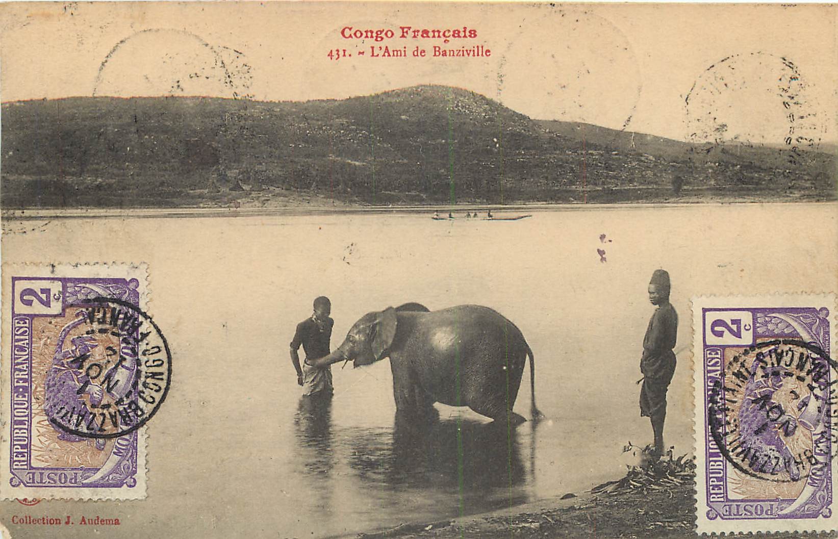 CONGO FRANCAIS. L'Eléphant ami de Banziville 1912