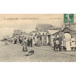 80 CAYEUX-SUR-MER. Grosse animation Cabines et Planches vers 1908