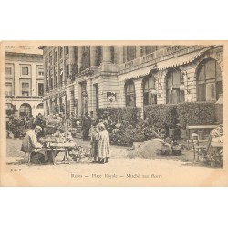 51 REIMS. Marché aux fleurs Place Royale vers 1900
