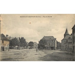 19 MARCILLAC-LA-CROISILLE. Café Place du Marché 1920