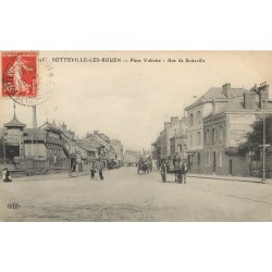 76 SOTTEVILLE-LES-ROUEN. Place Voltaire rue de Sotteville 1912