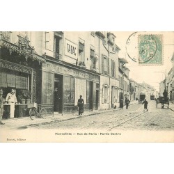 93 PIERREFITTE. Epicerie du Centre Tabac et Boucherie rue de Paris 1905