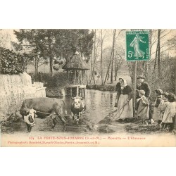 77 LA FERTE-SOUS-JOUARRE. Mourette. Vaches à l'Abreuvoir 1910