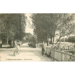 78 VILLENNES-SUR-SEINE. Attelage et brouette Bords de Seine 1913