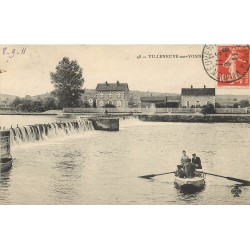 89 VILLENEUVE-SUR-YONNE. Le Barrage avec Passeur en barque 1911