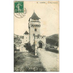 carte postale ancienne 46 CAHORS. Le Pont Valentré 1913
