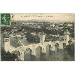 carte postale ancienne 46 CAHORS. Le Pont Valentré 1919