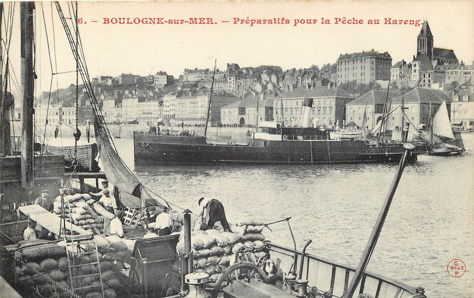 Tirage Albuminé Original 'Boulogne-sur-Mer, Bateau Entrant Dans Le Port' Circa 1880 - Format 20,5x27,5 Cm