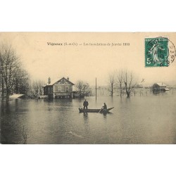 91 VIGNEUX. Les Inondations de 1910 et Café de la Belle Etoile