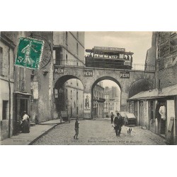 44 NANTES. Tramway sur le Pont Sauvetout rue de l'Arche Sêche 1910