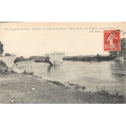 77 ANNET. Le Pont sur la Marne détruit 1915