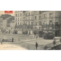 44 NANTES. Tramway sur Pont d'Orléans et Horlogerie Quai Cassard 1910