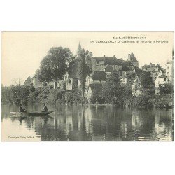 46 CARENNAC. Château et le Passeur en barque sur la Dordogne