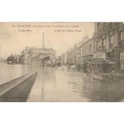 44 NANTES. Inondations 1904 Quai Baco et Maison Rouge