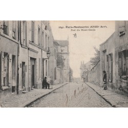 PARIS MONTMARTRE 18. Le haut de la rue du Mont-Cenis 1909