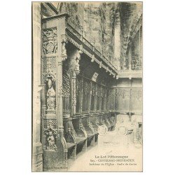 carte postale ancienne 46 CASTELNAU-BRETENOUX. Eglise Stalle droite 1922