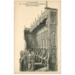 carte postale ancienne 46 CASTELNAU-BRETENOUX. Eglise Stalles