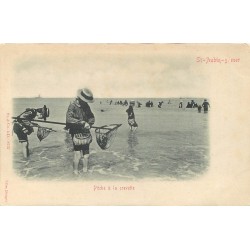 14 SAINT-AUBIN-SUR-MER. La Pêche à la Crevette vers 1900