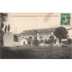 18 CHATEAUNEUF-SUR-CHER. Manufacture de registres Poubeau 1910