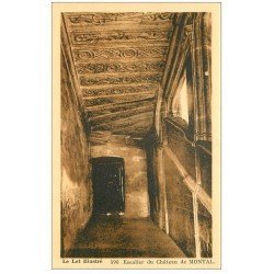 carte postale ancienne 46 CHATEAU DE MONTAL. Escalier