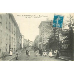 43 SAINT-PAULIEN. Animation sur la Rue Centrale 1920 Station d'air