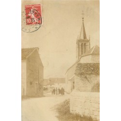 52 LE PUITS-DES-MEZES. L'Eglise Grande Rue 1908. Photo carte postale rare