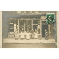 PARIS XVII. Crémerie Deshayes au 35 rue des Batignolles 1912. Photo carte postale ancienne rare