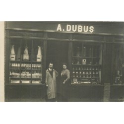 PARIS 11°. Magasin de couleur A. Dubus au 49 rue Popincourt. Photo carte postale rare 1912