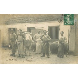 92 COURBEVOIE. Abattoirs cour de la Boucherie Guillaume rue de Bezon avec Bouchers