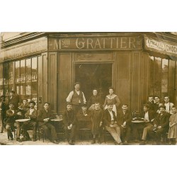 77 CHARMOY Commune d'ARVILLE. Maison Grattier Alfred Café Epicerie. Rare Carte Photo vers 1910. Par Beaumont-en Gatinais