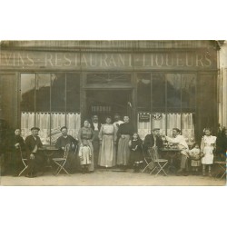 PARIS 20. Rare Carte Photo Vins Restaurant Liqueurs Saint-Raphaël Rue des Pyrénées 1910