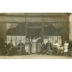 PARIS 20° Rare Carte Photo Vins Restaurant Liqueurs Saint-Raphaël Rue des Pyrénées 1910