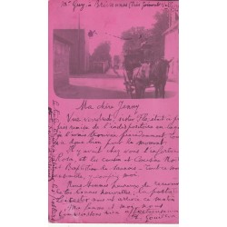 94 LIMEIL BREVANNES. Rare carte postale couleur rouge d'un Attelage 1904