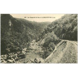 carte postale ancienne 46 LAMATIVIE. Gorges de la Cère